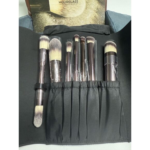 NIB Hourglass Set of 7 Travel Brush Set with Vegan Leather Case - Picture 8 of 13